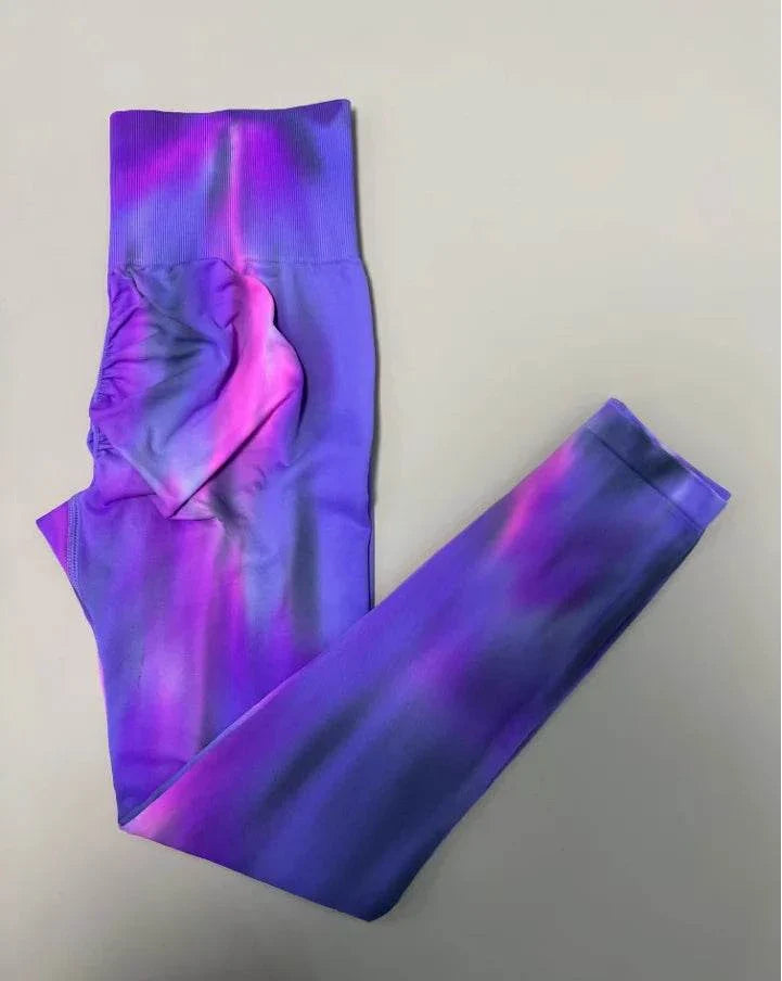 New Tie Dyed High Waist Gym Leggings With Super Butt Lift Technology