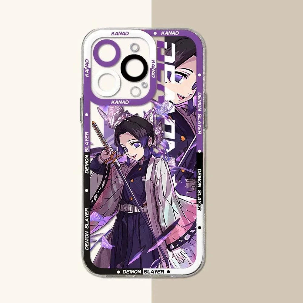 Demon Slayer Anime Phone Case For iPhones With Transparent Back Cover