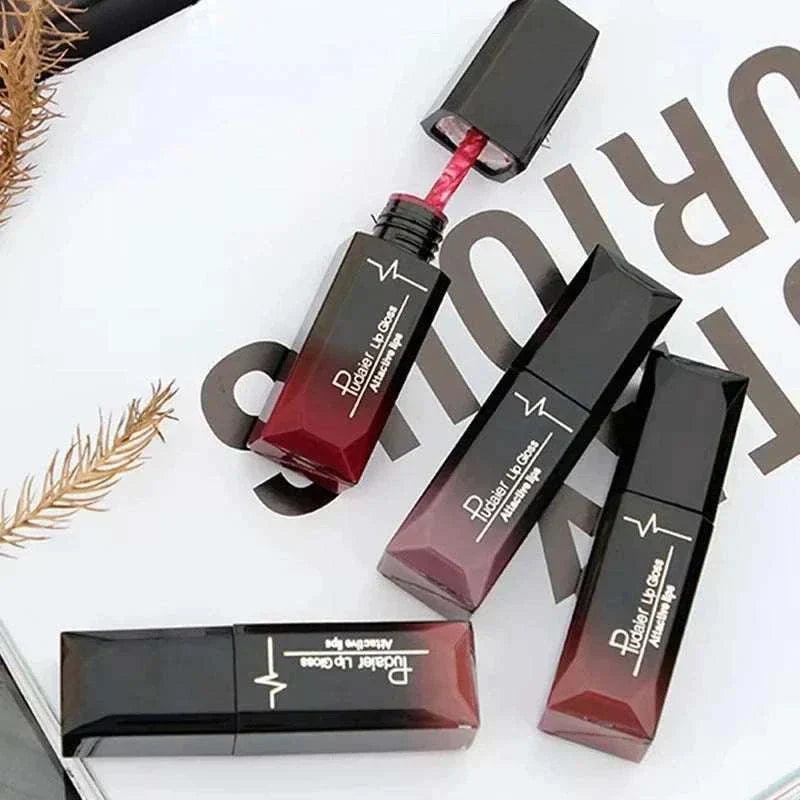 TOP-RATED TikTokMadeMeBuyIt Lip Stick matte long-lasting lipstick in sleek black and red packaging with applicator wand and multiple shades displayed