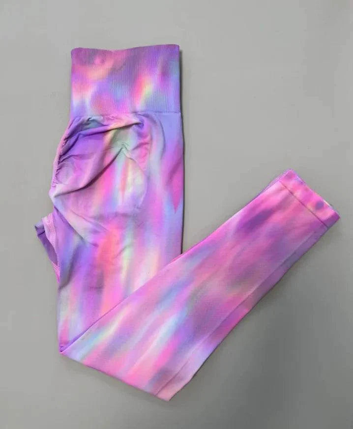 New Tie Dyed High Waist Gym Leggings With Super Butt Lift Technology