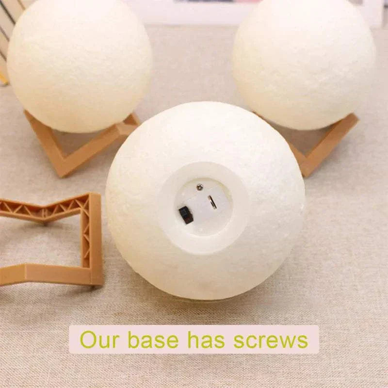Cosmic Moon LED book light with plastic stand and screw base for child bedroom decoration and birthday gift