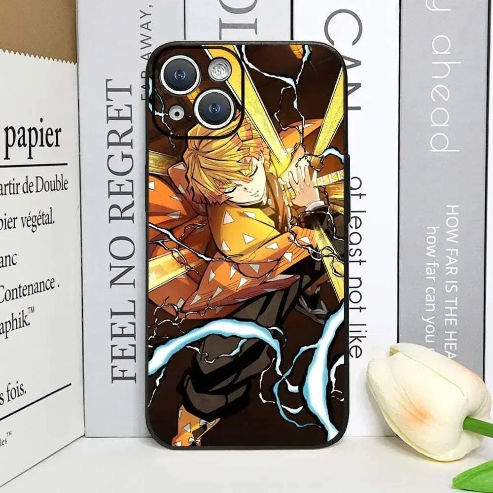 Demon Slayer Anime Phone Case For iPhones With Transparent Back Cover