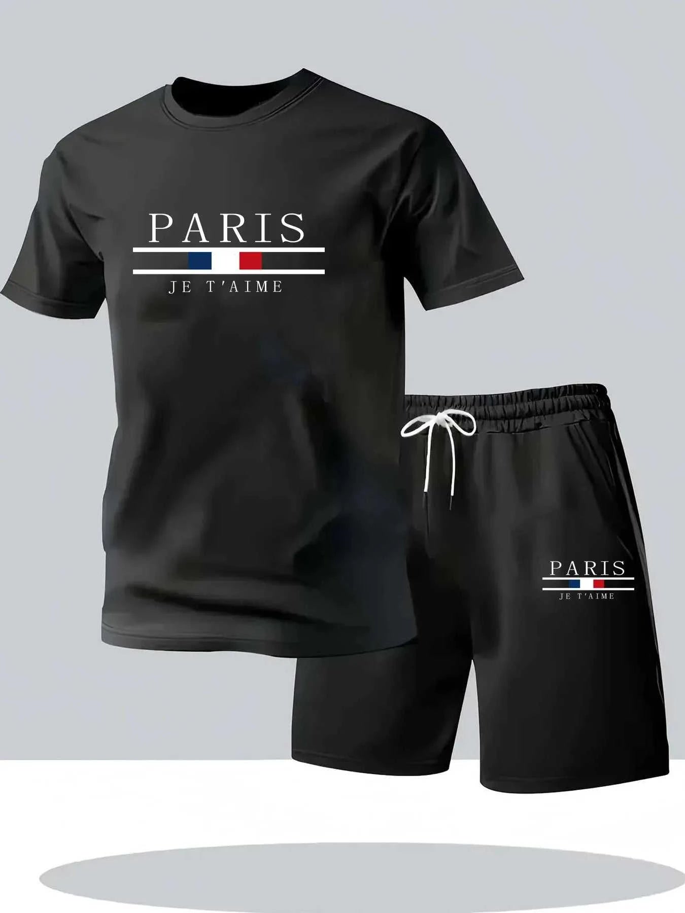 Paris Men Fashion Sportswear Two Piece Sets With Quick Drying Technology