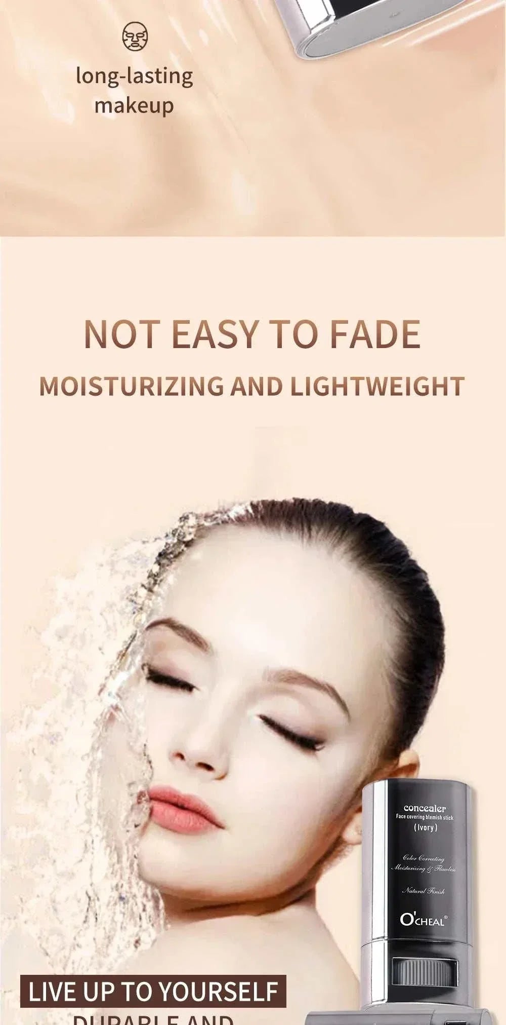 Ocheal Face Foundation Contour Stick long-wear waterproof lightweight concealer for facial makeup