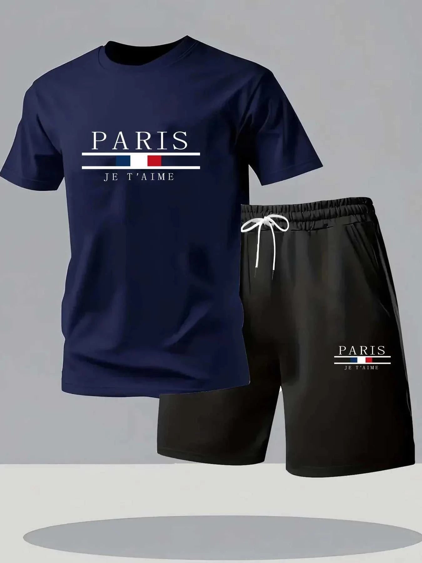 Paris Men Fashion Sportswear Two Piece Sets With Quick Drying Technology