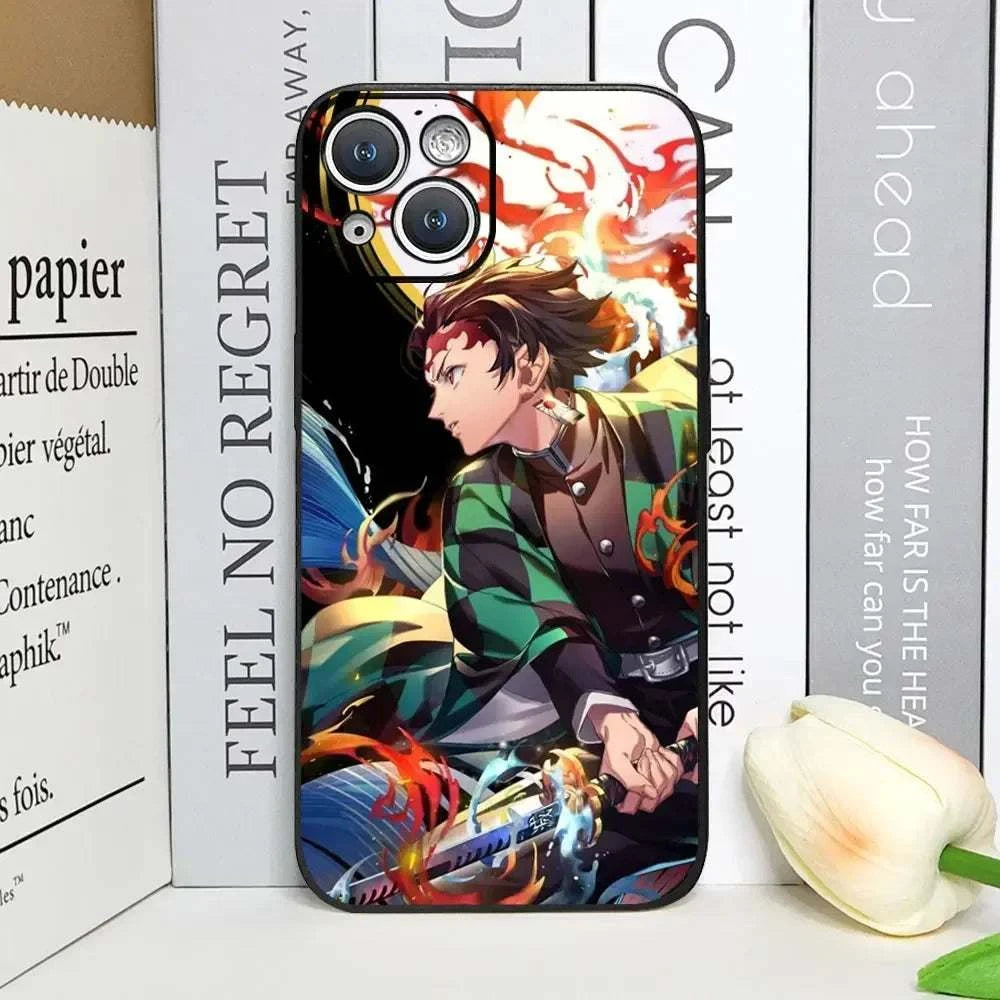 Demon Slayer Anime Phone Case For iPhones With Transparent Back Cover