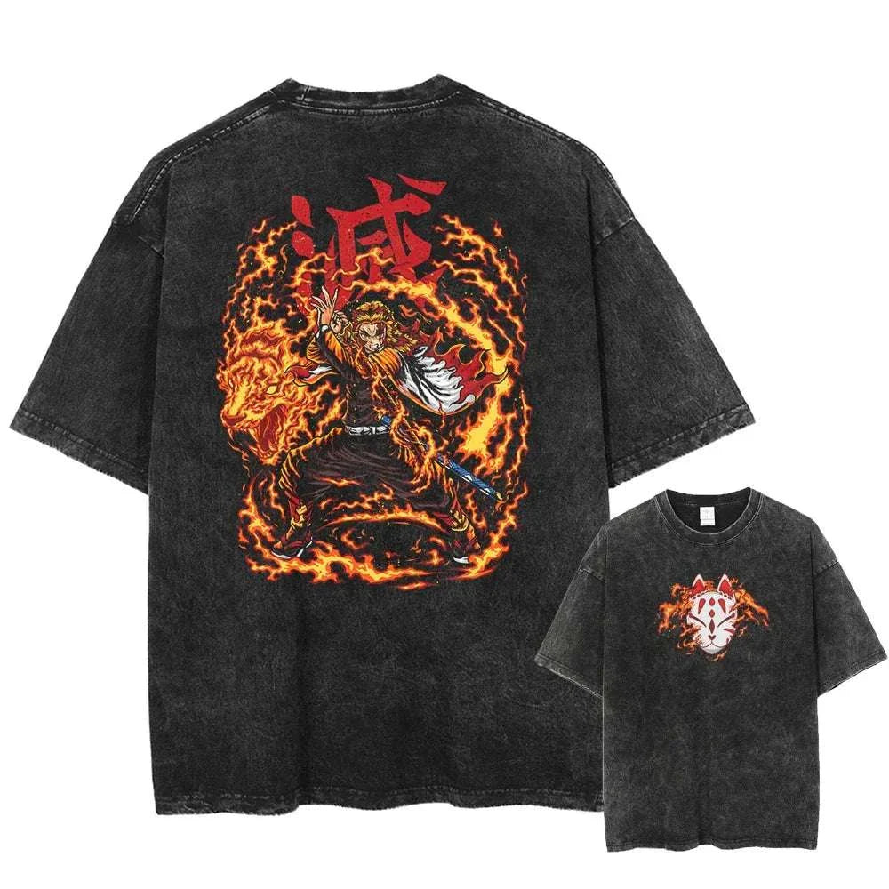 Demon Slayer Uzui Tengen Anime Vintage Washed Cotton T Shirt #Trending