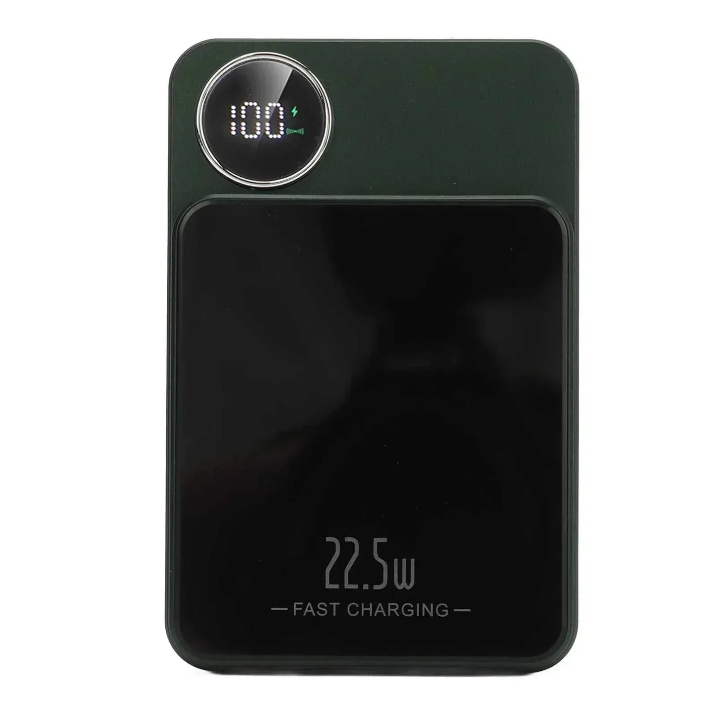 Massive 5000mAh wireless fast charging power bank with 23W USB-C output and digital power display