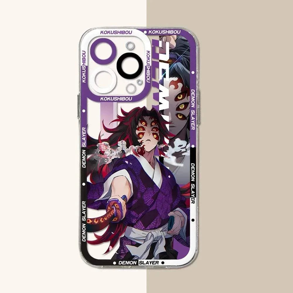 Demon Slayer Anime Phone Case For iPhones With Transparent Back Cover