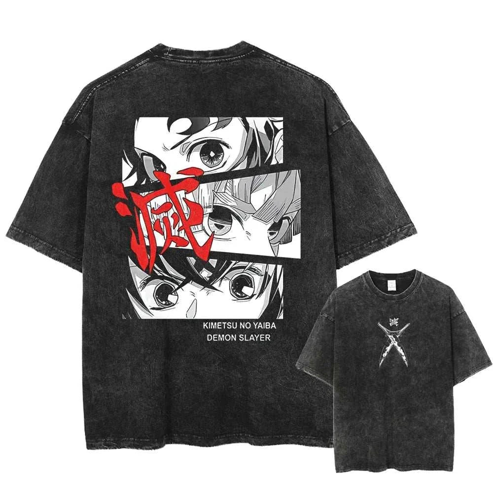 Demon Slayer Uzui Tengen Anime Vintage Washed Cotton T Shirt #Trending