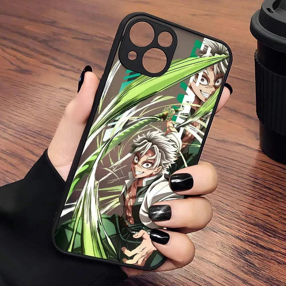 Demon Slayer Anime Phone Case For iPhone's With Transparent Back Cover