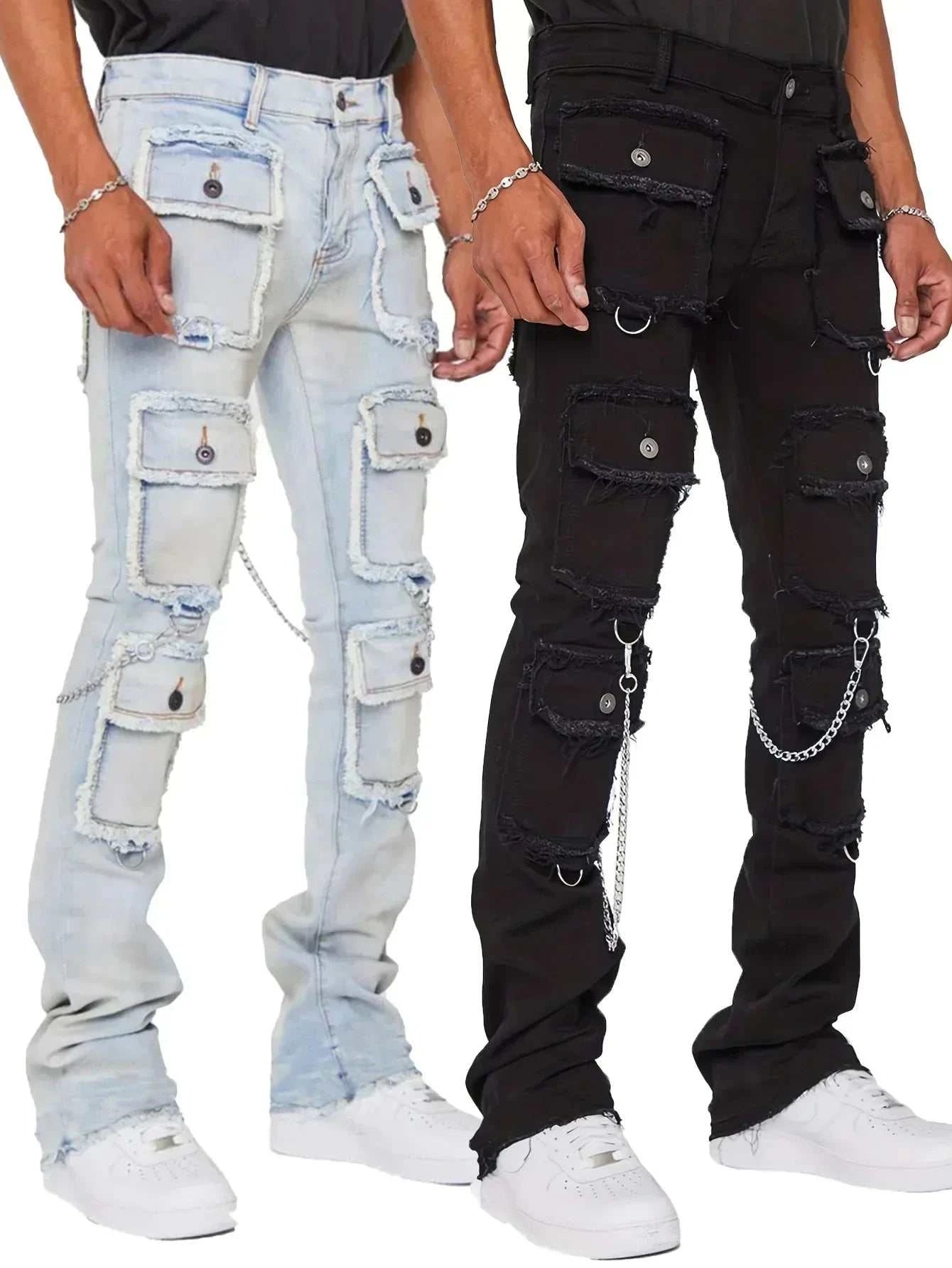 Y2K Multi Pockets Design Denim Cargo Pants