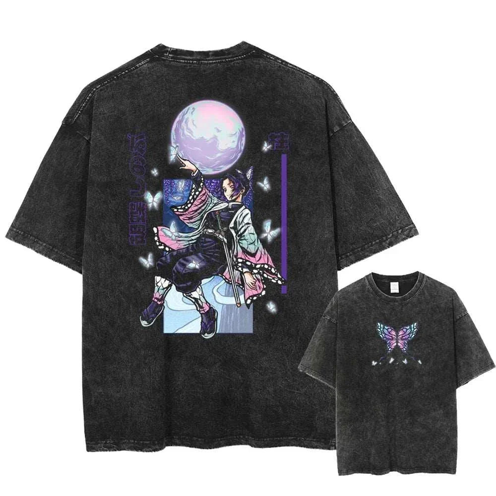 Demon Slayer Uzui Tengen Anime Vintage Washed Cotton T Shirt #Trending