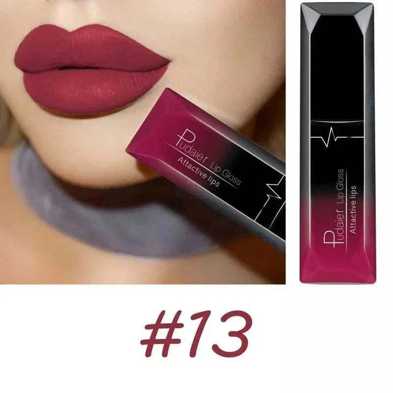TOP-RATED TikTokMadeMeBuyIt Lip Stick in matte deep berry shade #13 with long-lasting finish and sleek black and pink packaging