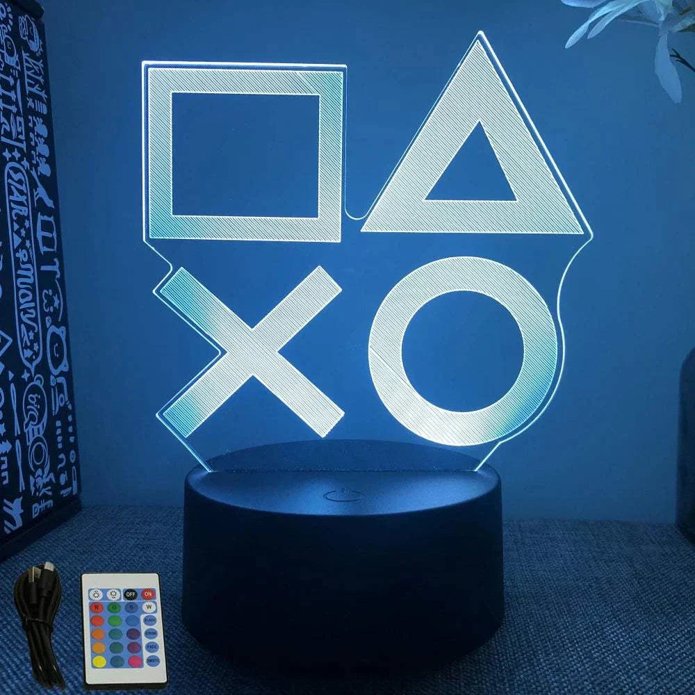Very bright neon gaming signs LED 3D lamp with multiple colors and remote control on black base