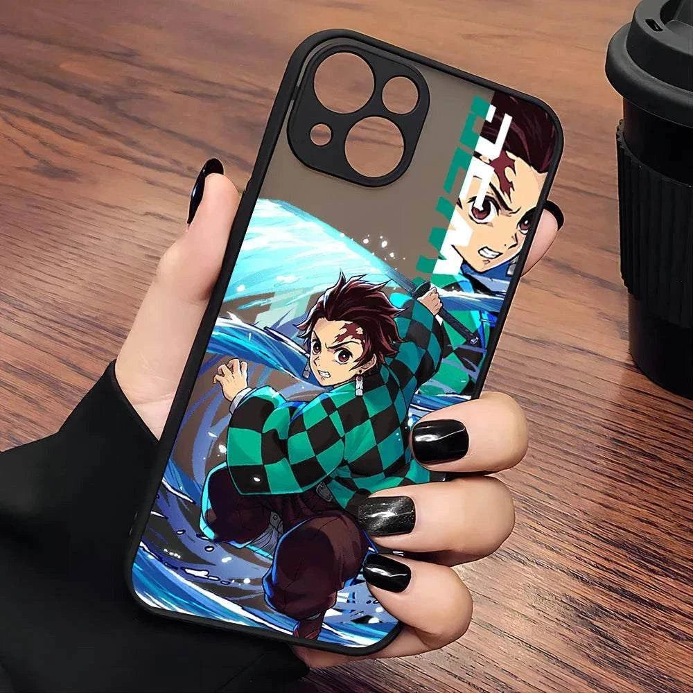 Demon Slayer Anime Phone Case For iPhone's With Transparent Back Cover