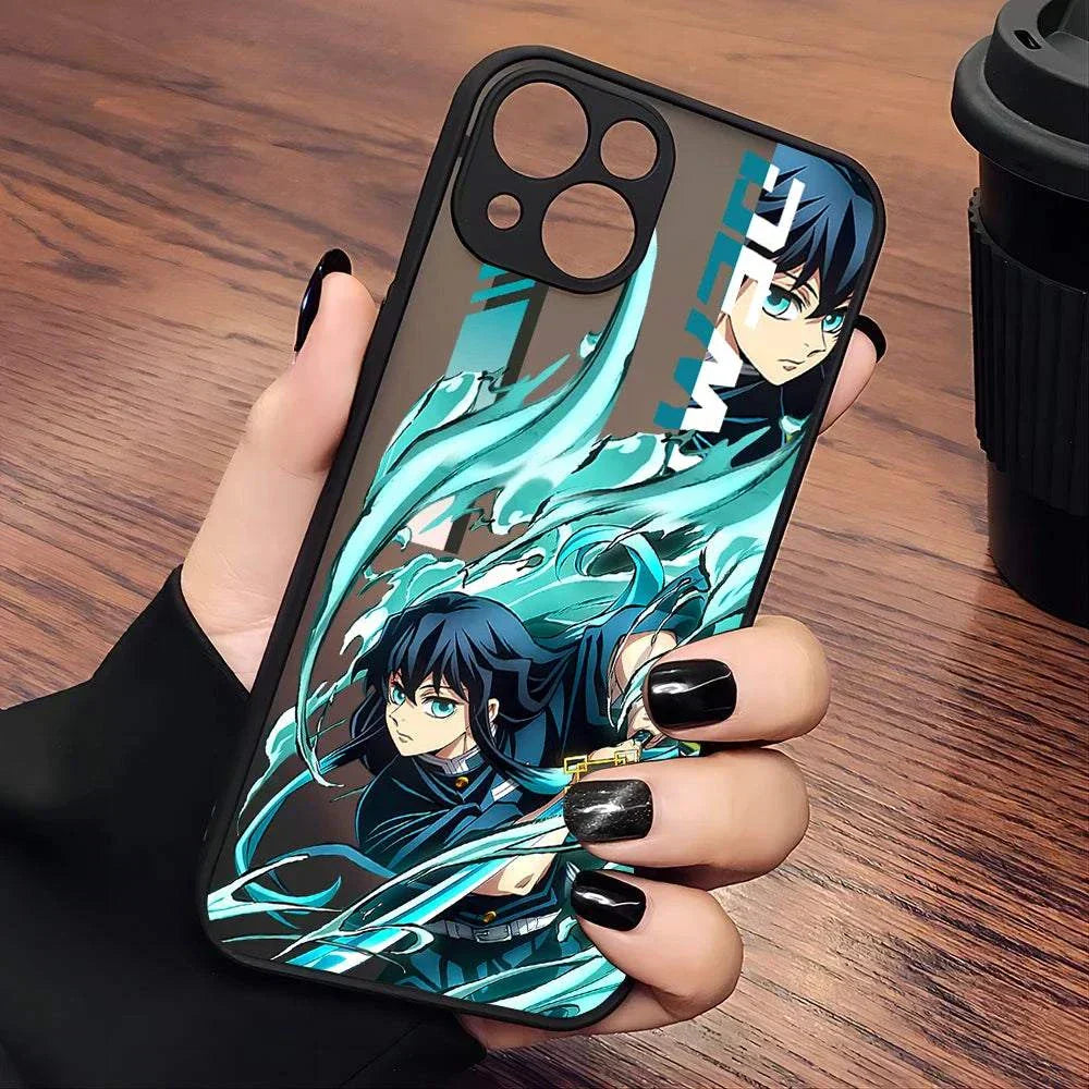 Demon Slayer Anime Phone Case For iPhones With Transparent Back Cover