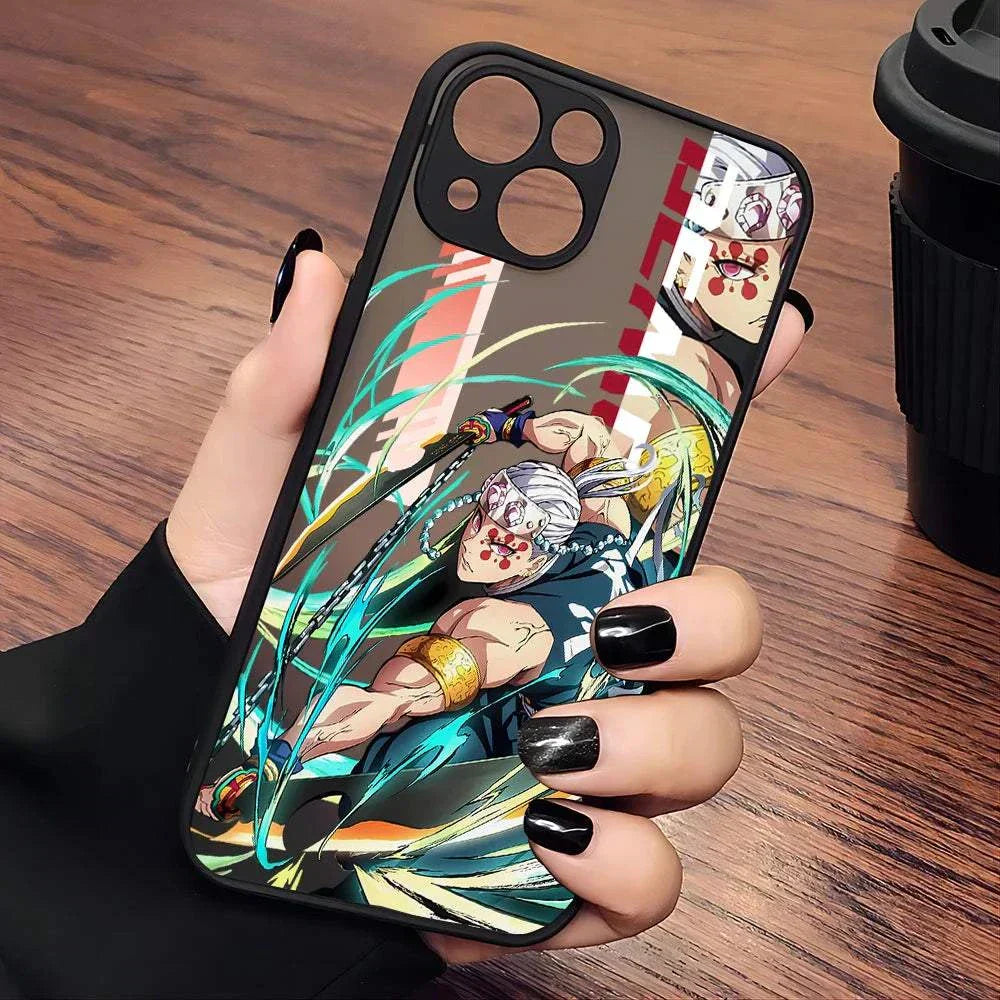 Demon Slayer Anime Phone Case For iPhones With Transparent Back Cover