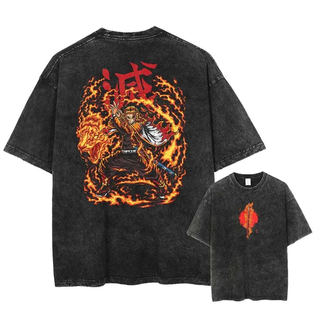 Demon Slayer Uzui Tengen Anime Vintage Washed Cotton T Shirt #Trending
