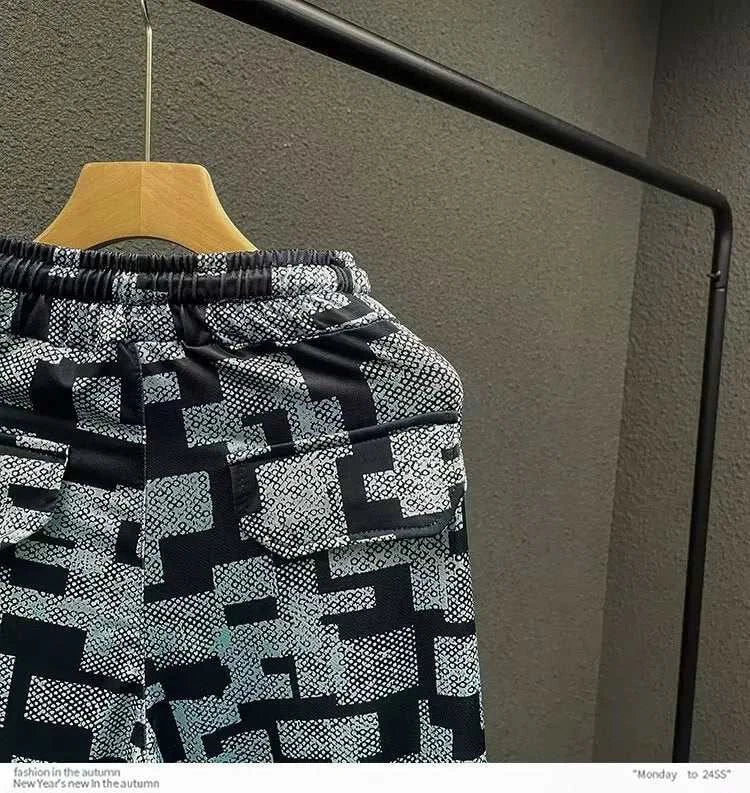 Geometric Camo Print Joggers