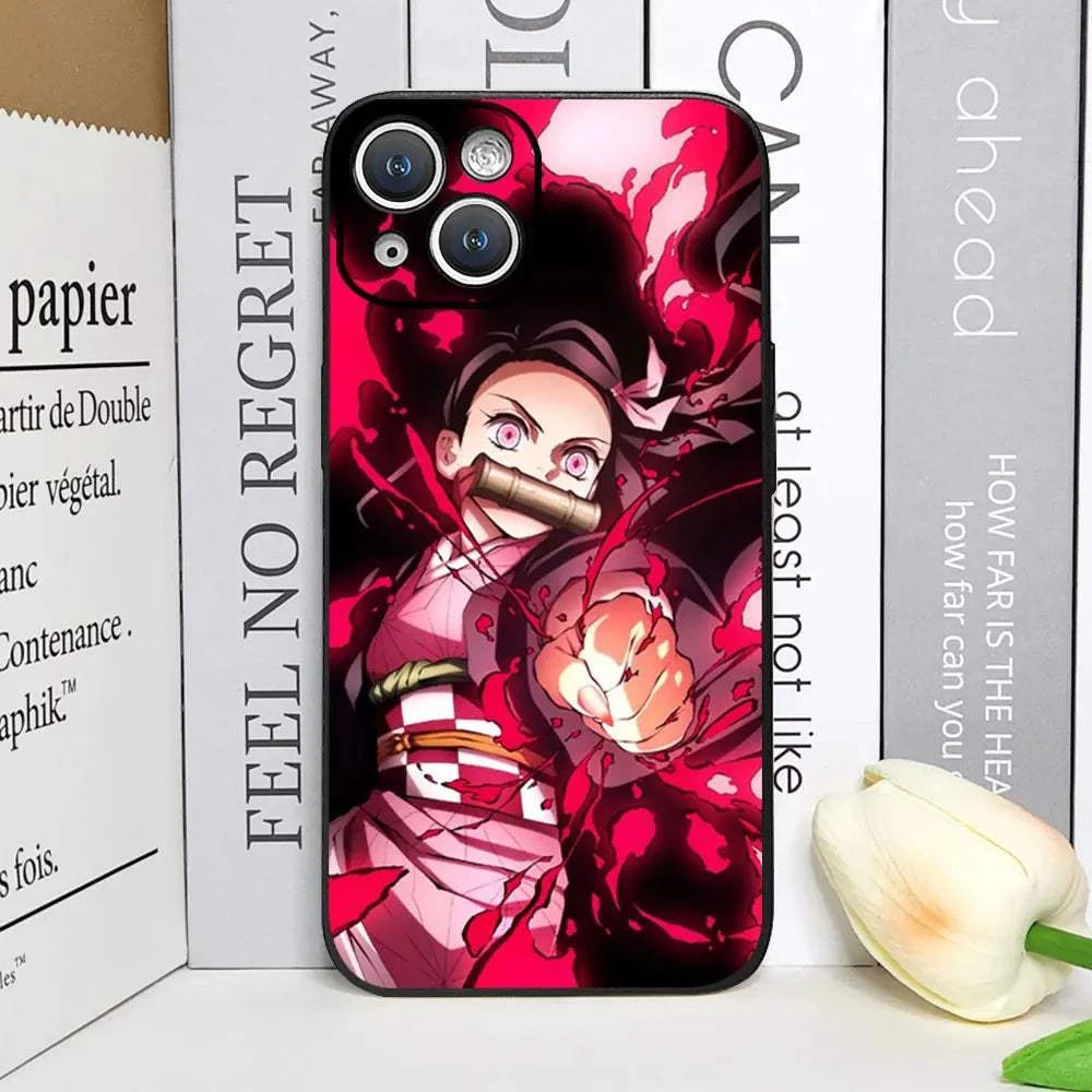 Demon Slayer Anime Phone Case For iPhones With Transparent Back Cover