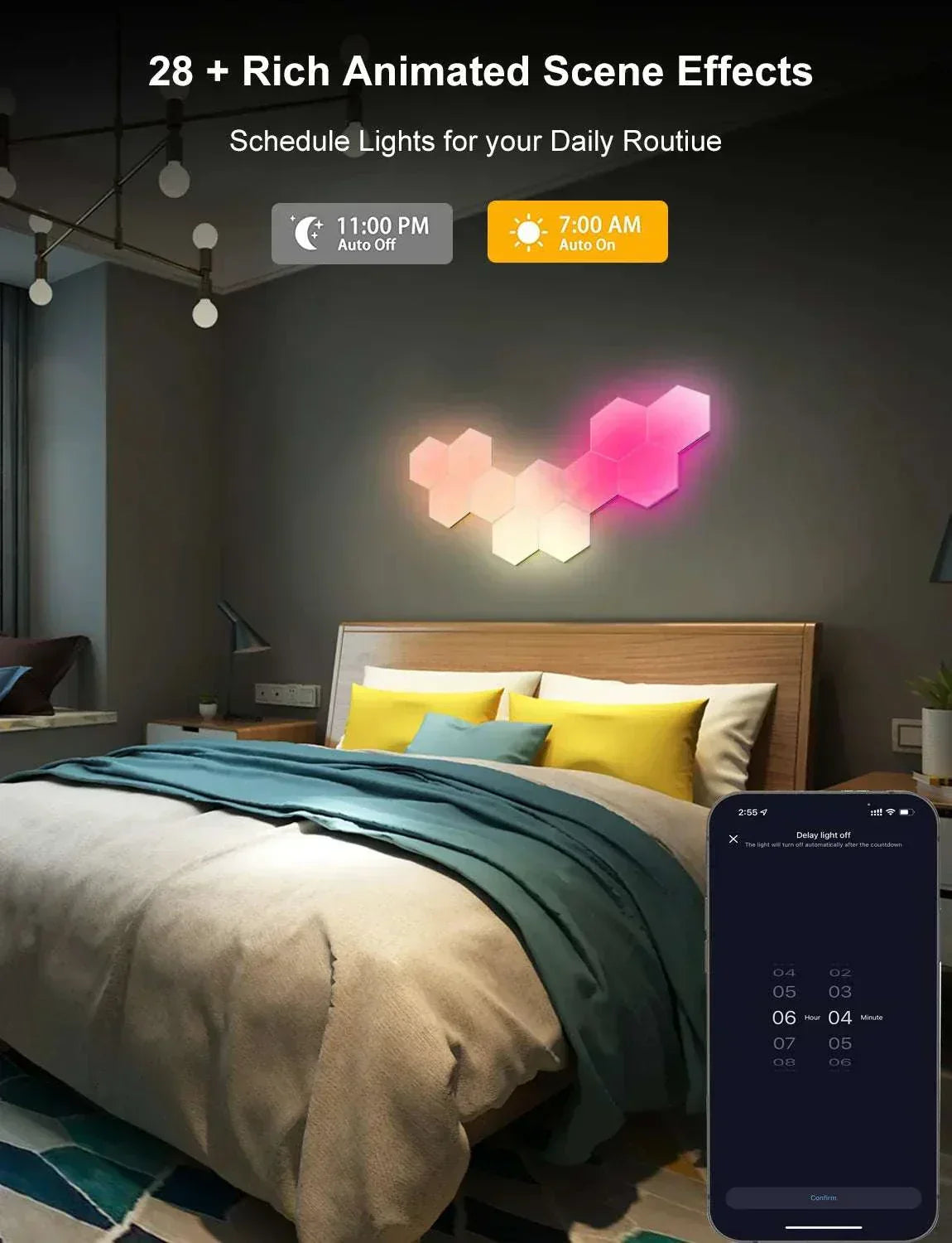 Streamer Gamer Hexagon LED buildable wall light with app, voice and remote control, six panels and smart home compatibility