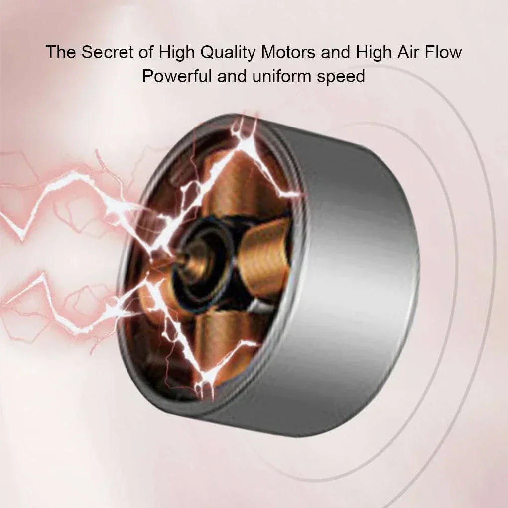 High-quality motor design illustrating powerful and uniform airflow for a cute portable handheld fan.