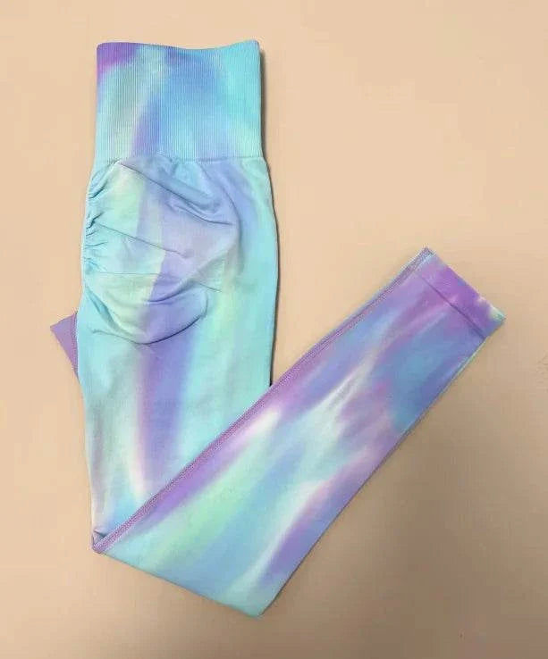 New Tie Dyed High Waist Gym Leggings With Super Butt Lift Technology