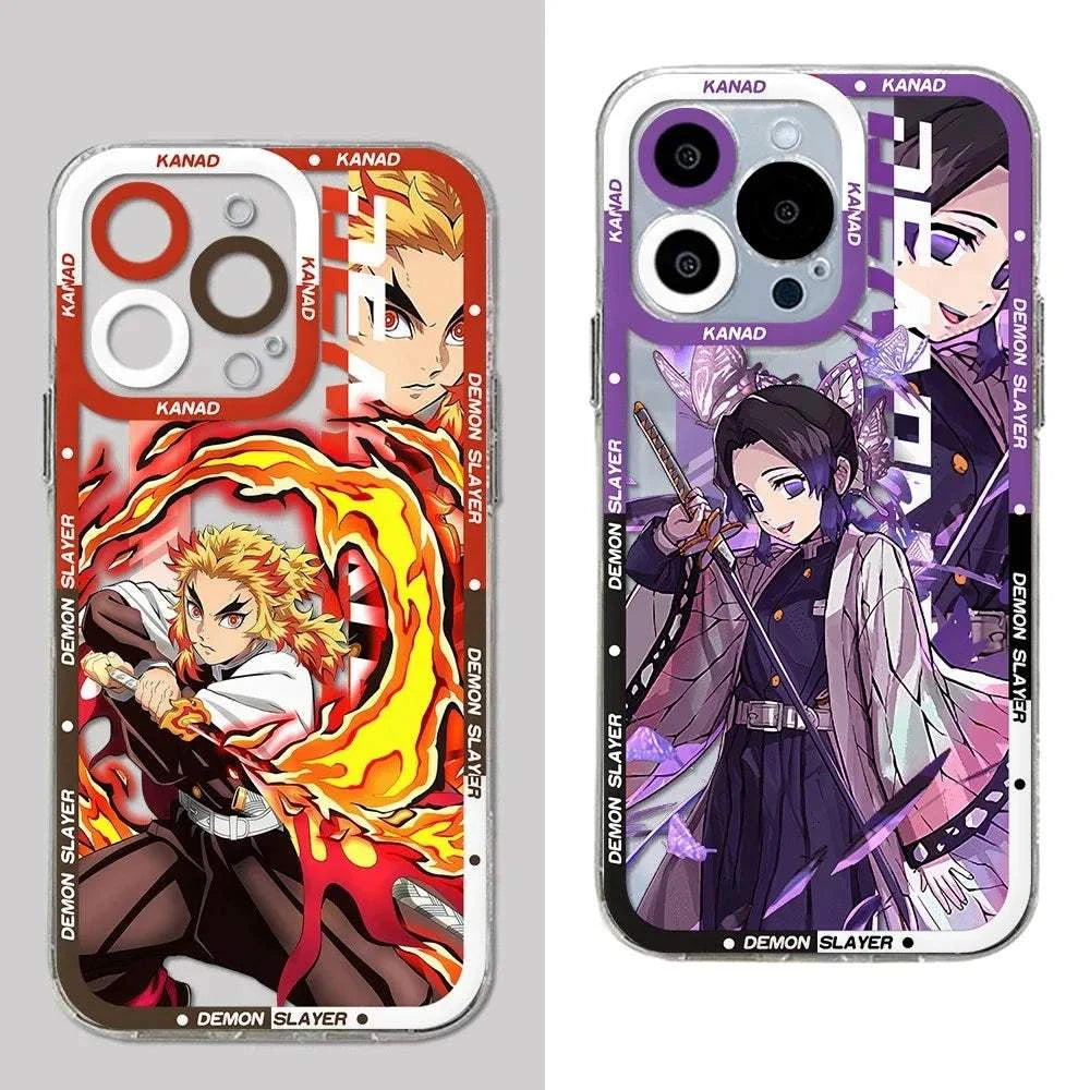 Demon Slayer Anime Phone Case For iPhones With Transparent Back Cover