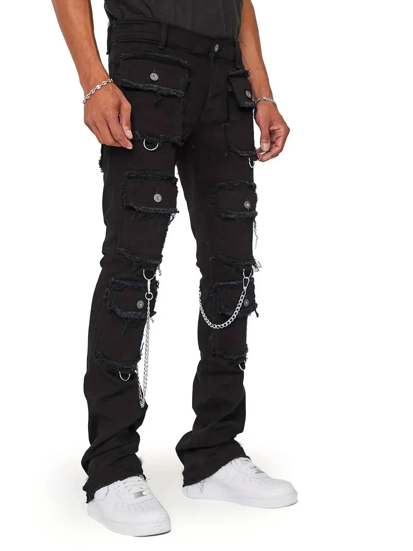 Y2K Multi Pockets Design Denim Cargo Pants