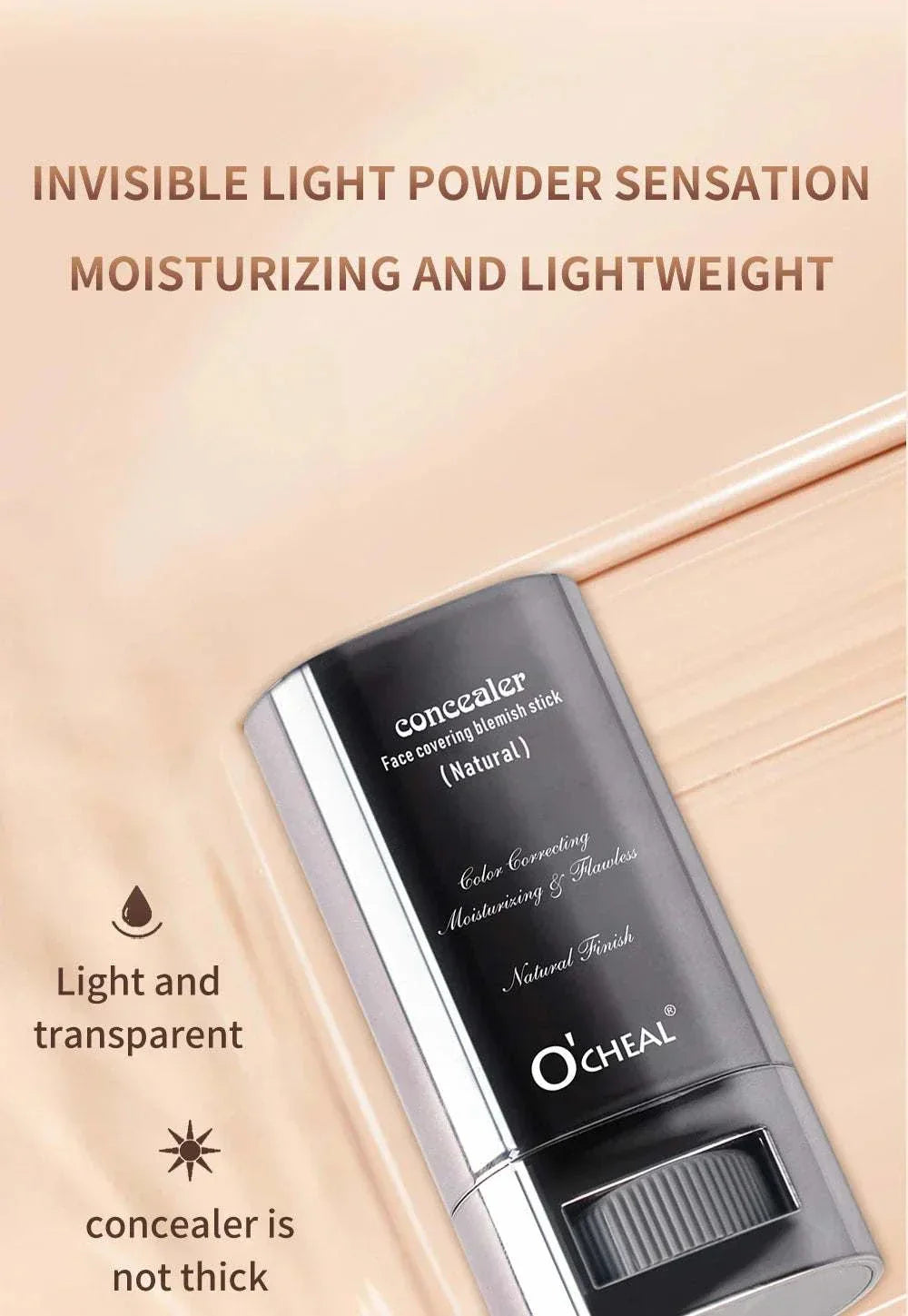 Ocheal Face Foundation contour stick concealer waterproof lightweight natural finish