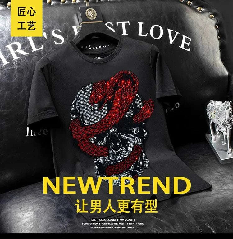 Reaper And Cobra Rhinestone TEE