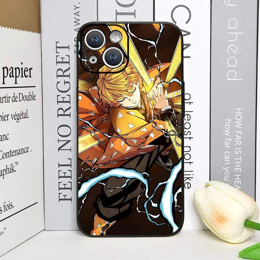 Demon Slayer Anime Phone Case For iPhones With Transparent Back Cover