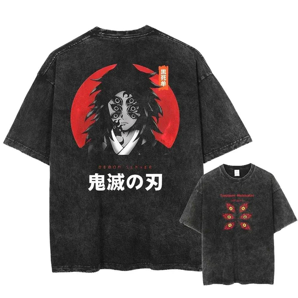 Demon Slayer Uzui Tengen Anime Vintage Washed Cotton T Shirt #Trending