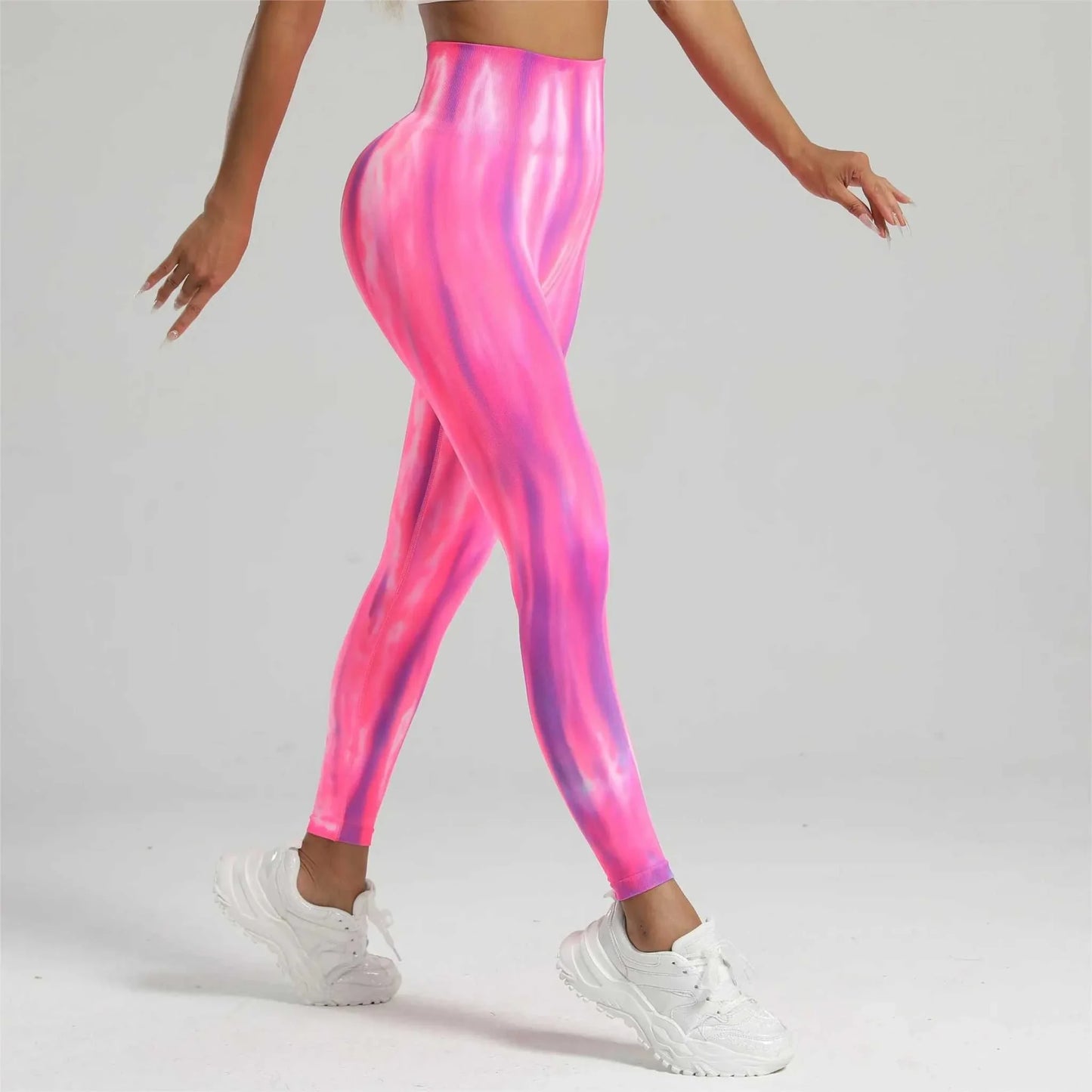 New Tie Dyed High Waist Gym Leggings With Super Butt Lift Technology
