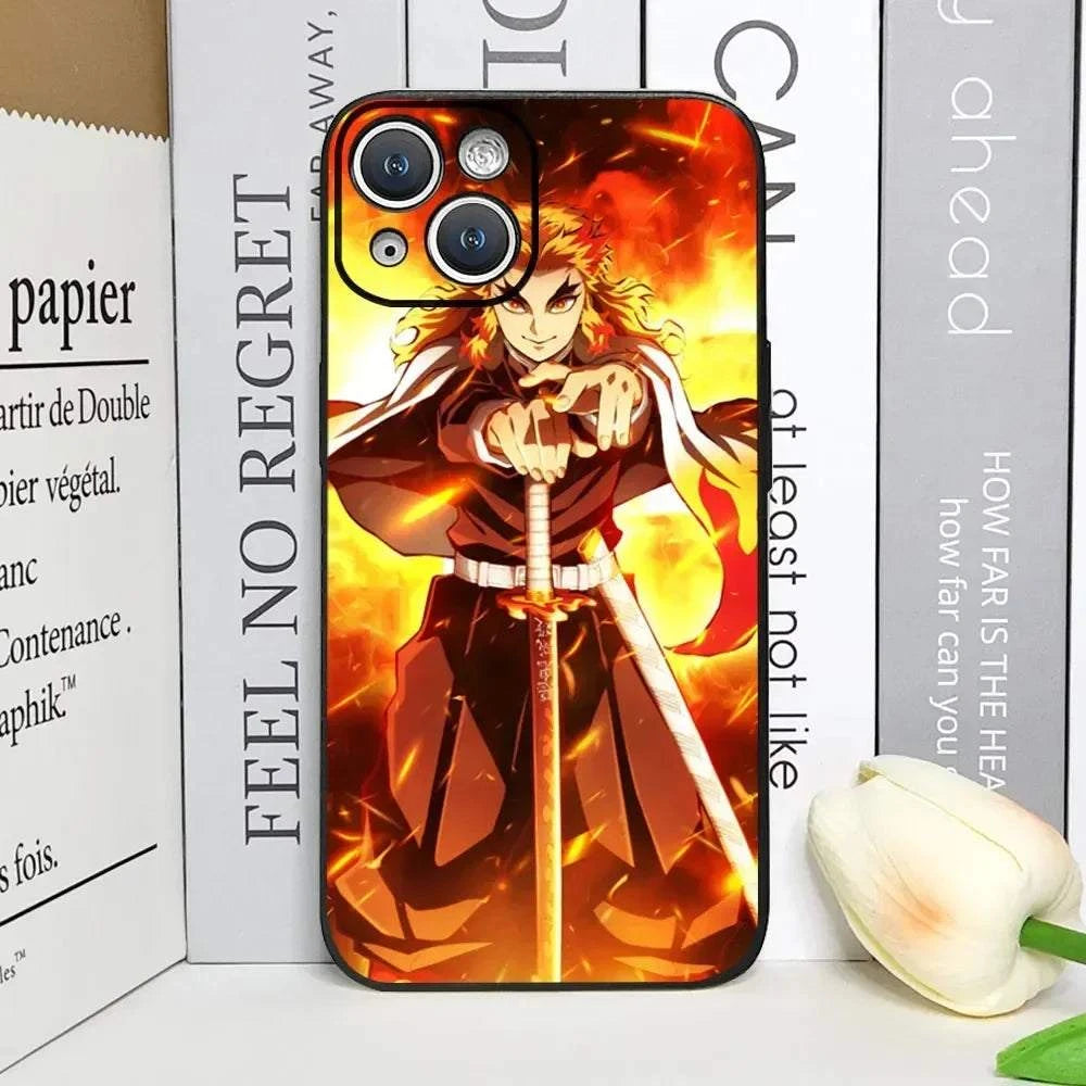 Demon Slayer Anime Phone Case For iPhones With Transparent Back Cover