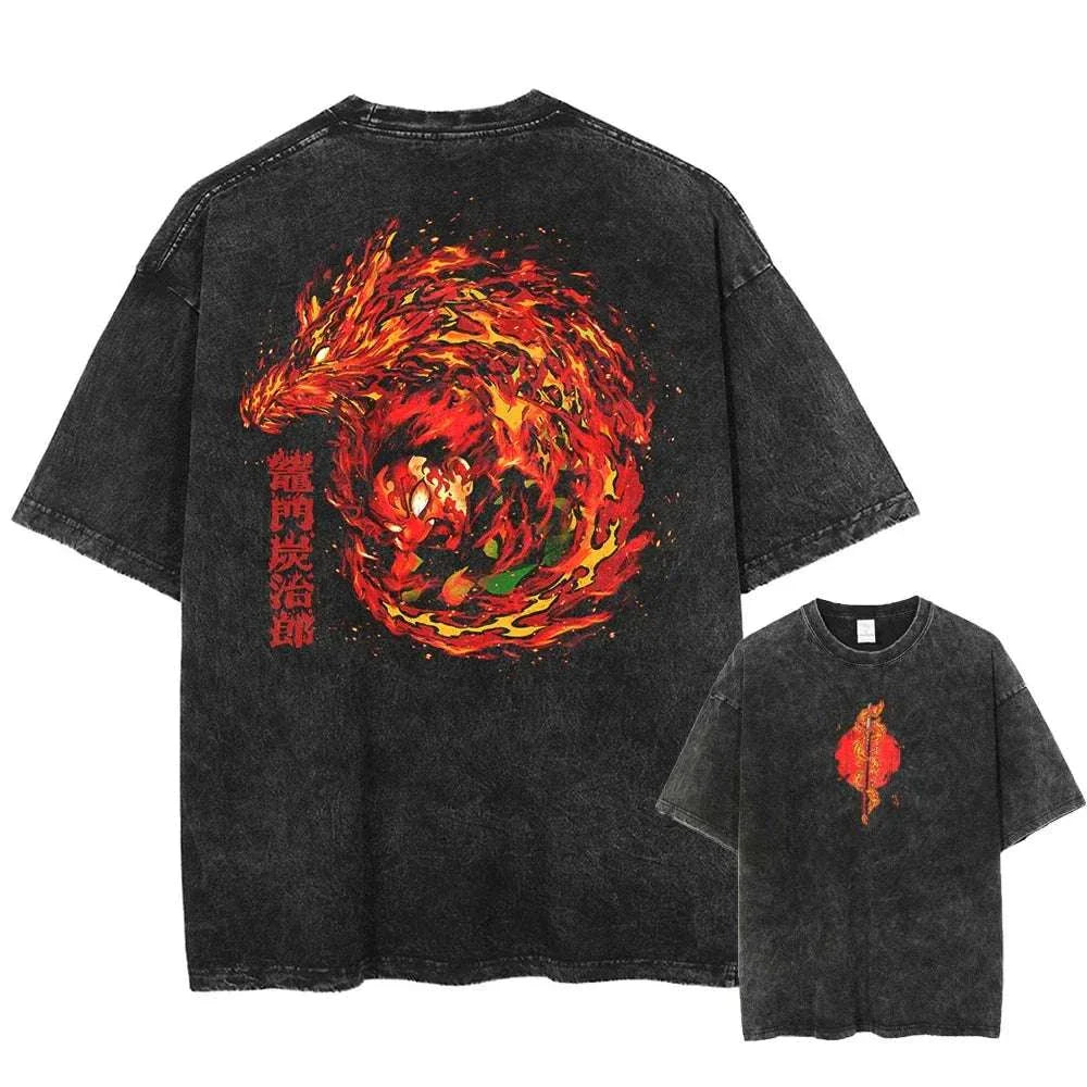 Demon Slayer Uzui Tengen Anime Vintage Washed Cotton T Shirt #Trending