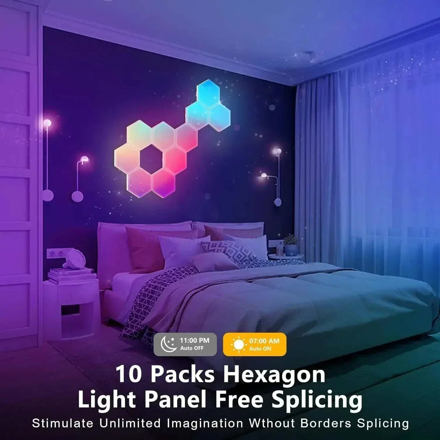 Streamer Gamer Hexagon LED buildable wall light with app, voice and remote control, six panels and smart home compatibility