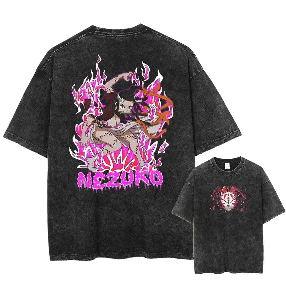 Demon Slayer Uzui Tengen Anime Vintage Washed Cotton T Shirt #Trending