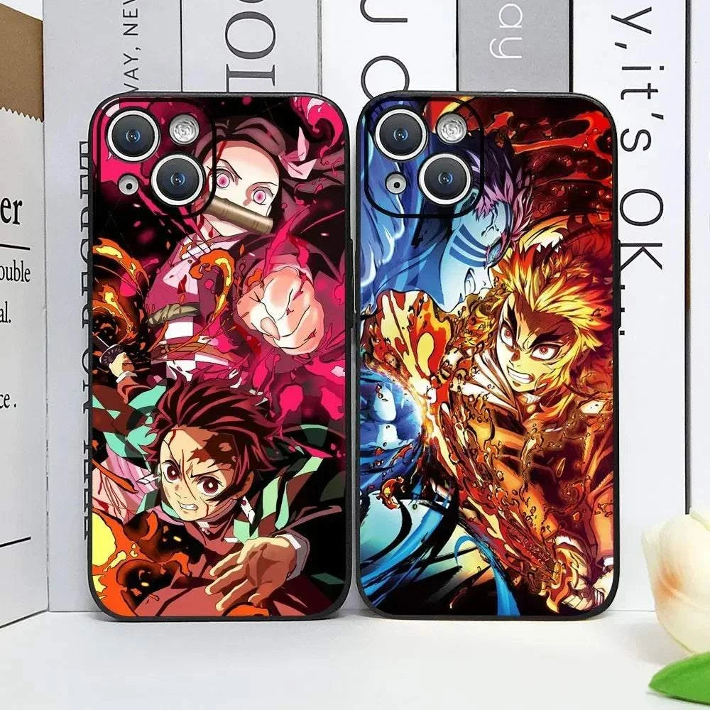 Demon Slayer Anime Phone Case For iPhones With Transparent Back Cover