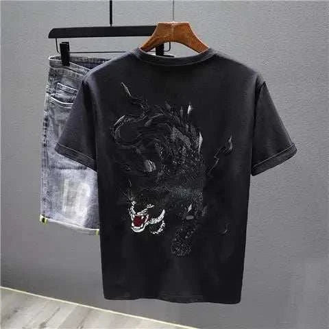 Embroidered Miracle Embroidered Dragon And Tiger T Shirt