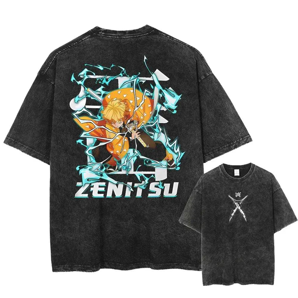 Demon Slayer Uzui Tengen Anime Vintage Washed Cotton T Shirt #Trending