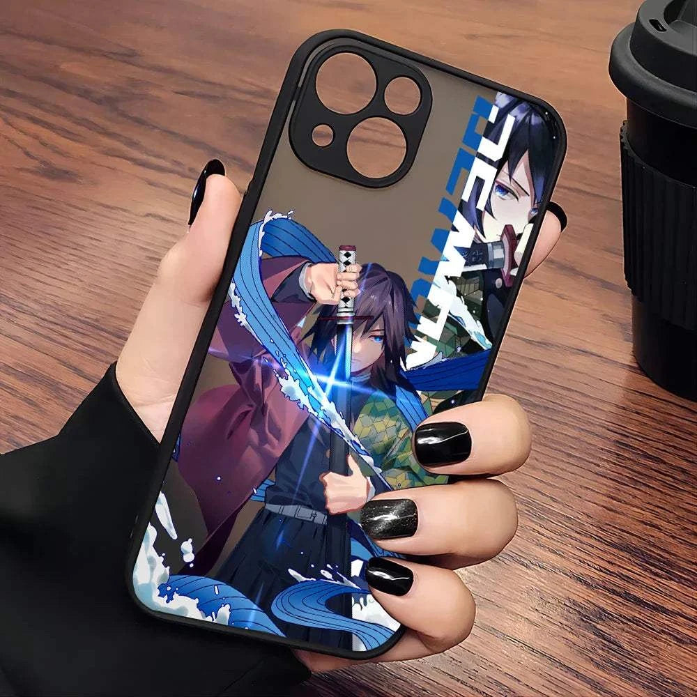 Demon Slayer Anime Phone Case For iPhone's 16 15 14 13 12 11 Mini Pro Max X XR 7 8 Plus With Matte Transparent Back Cover
