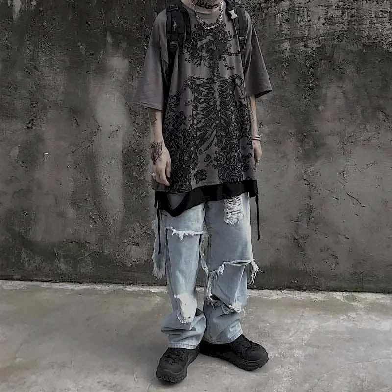 2025 Y2K Gothic Skull Graphic T Shirts
