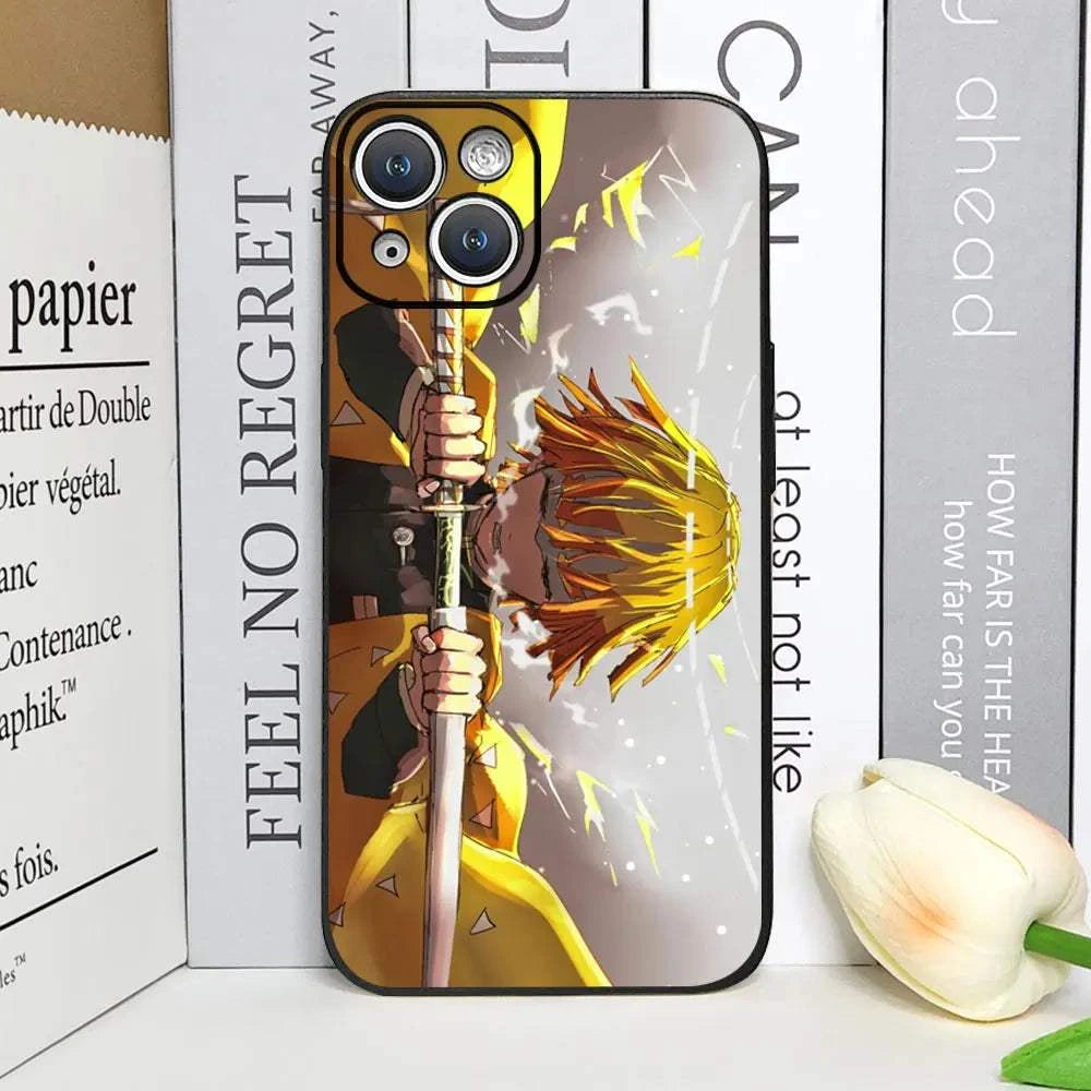 Demon Slayer Anime Phone Case For iPhones With Transparent Back Cover