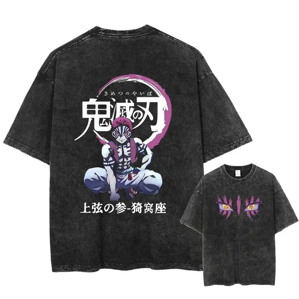 Demon Slayer Uzui Tengen Anime Vintage Washed Cotton T Shirt #Trending