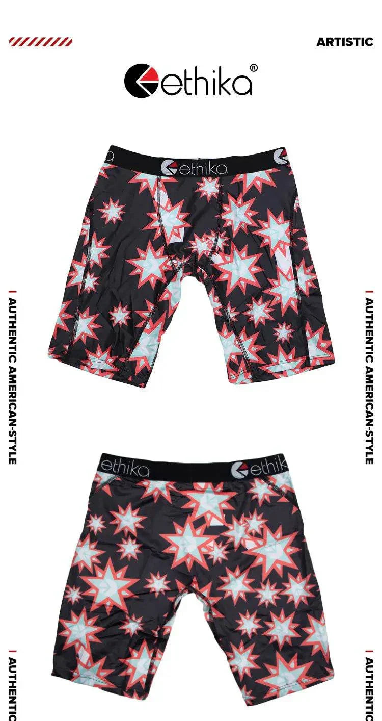 ETHIKA men’s breathable boxer briefs with starburst print in plus size up to XXL