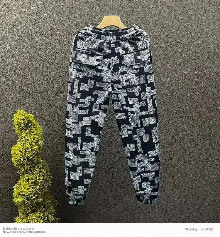 Geometric Camo Print Joggers