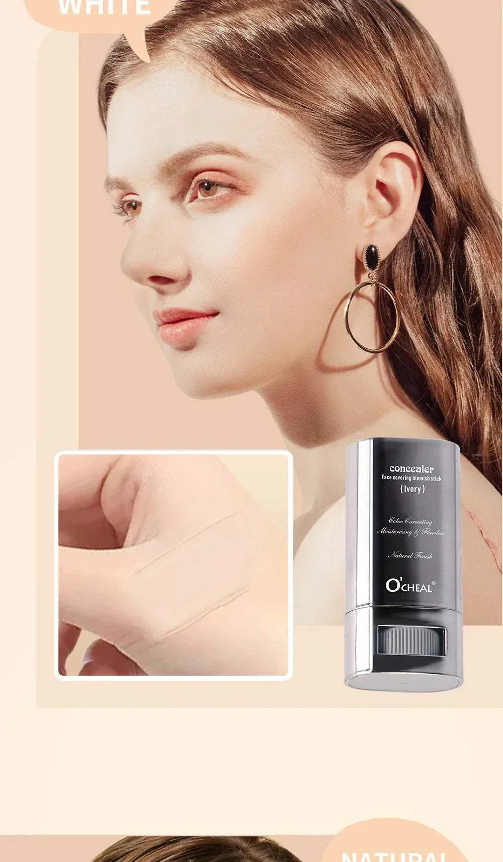 Ocheal Face Foundation Contour Stick long-wear lightweight concealer for natural skin finish