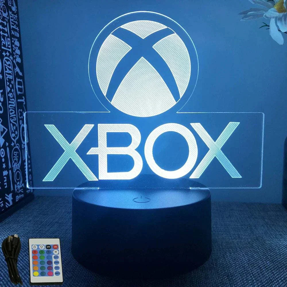 Very bright neon Xbox gaming sign LED decoration with remote control and multiple color options on black base